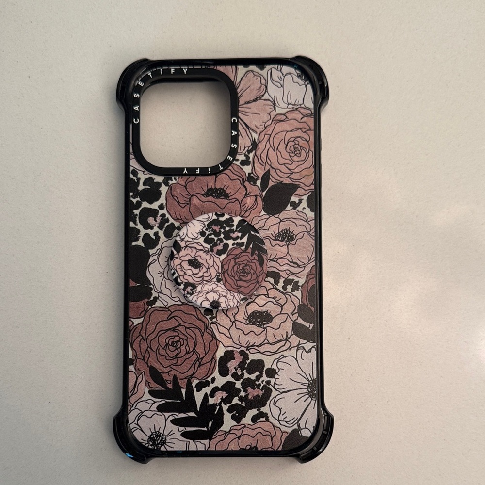Casetify Floral Phone Case - Black and Pink